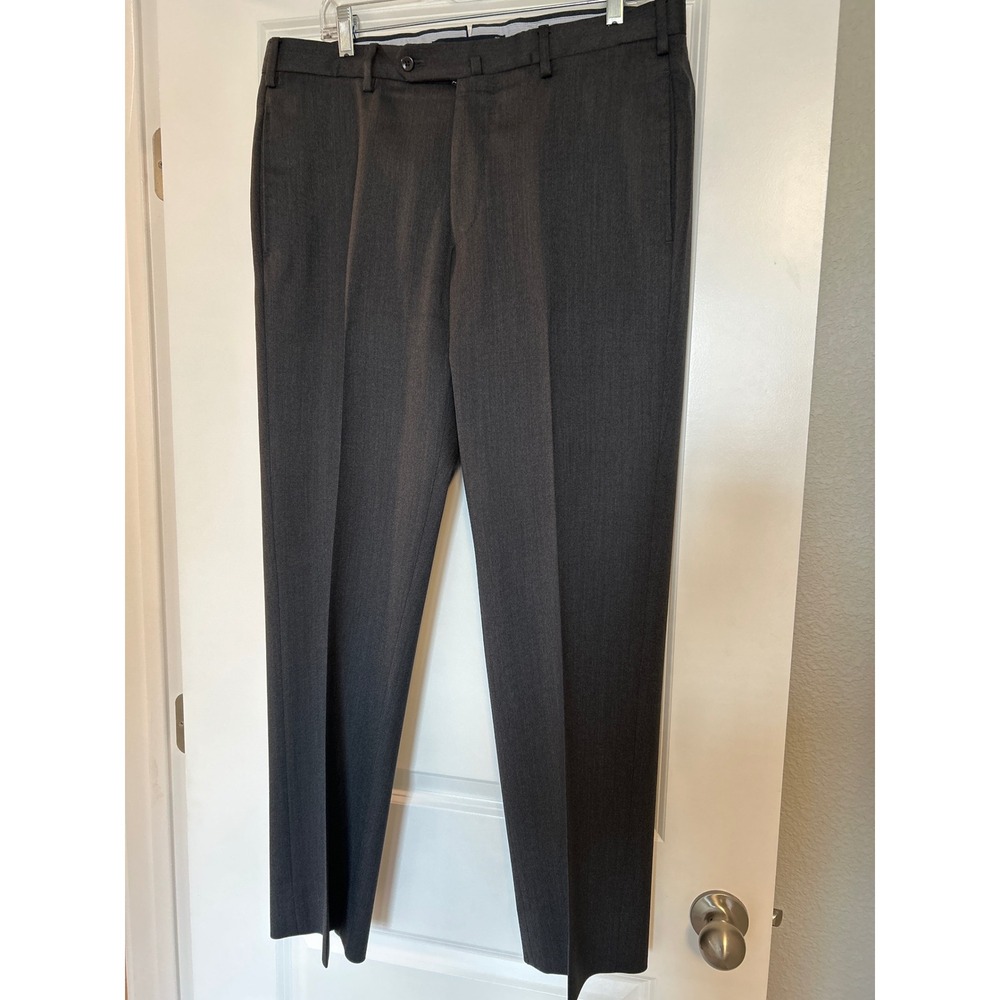 INCOTEX 1951 Mens Charcoal Grey Wool Blend Dress Pants Tailored Fit Size 36